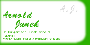 arnold junek business card